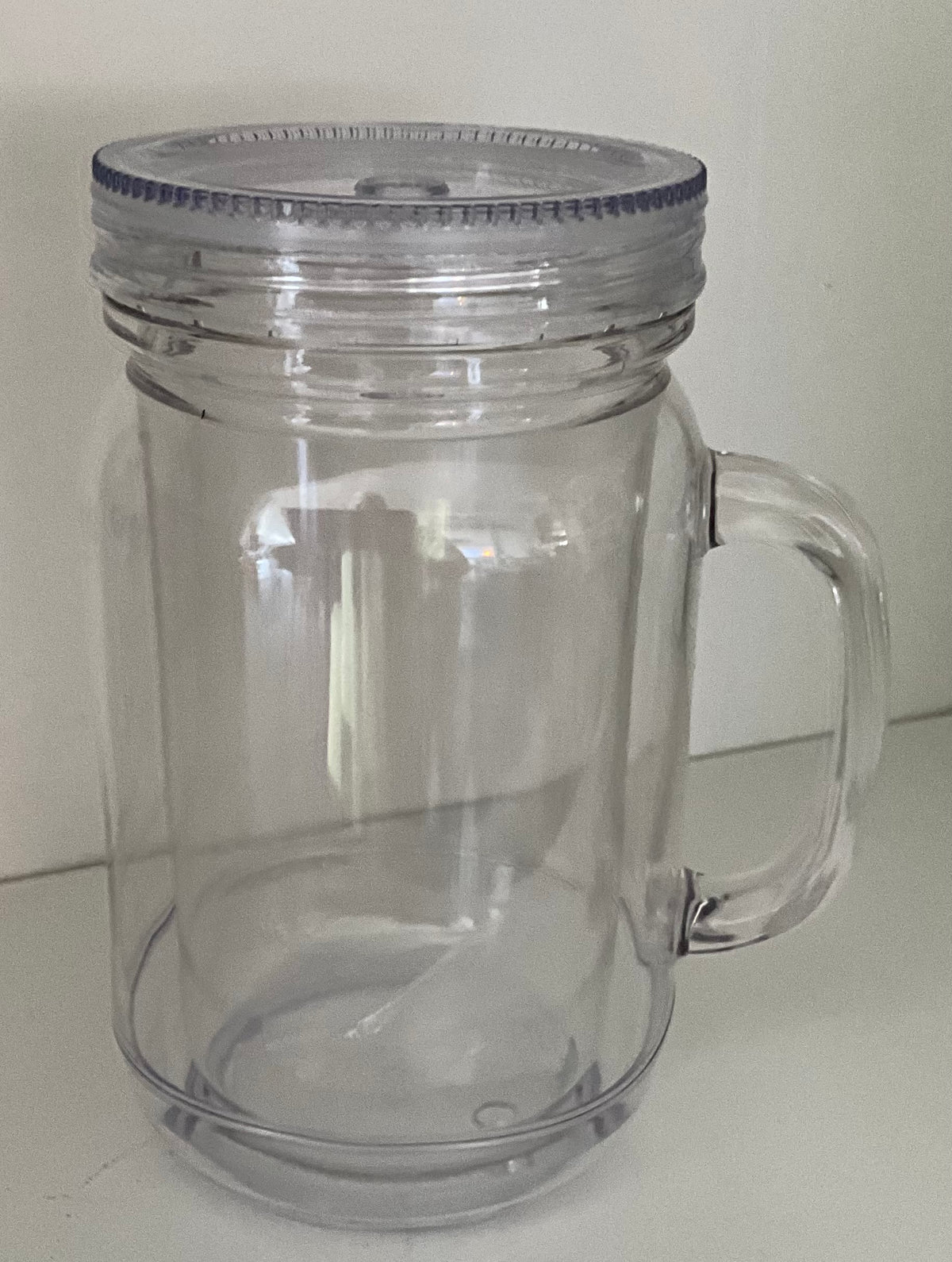 17oz Acrylic Snow Globe Mason Jar With Handle