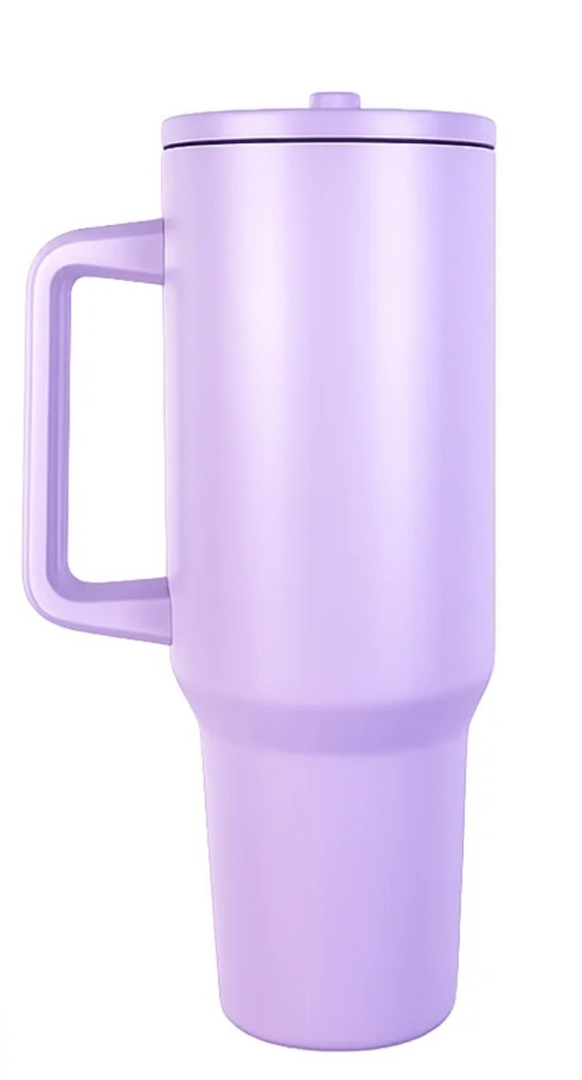 40oz Big Sip Stainless Steel Stanley Style Tumbler  - With Plastic Handle