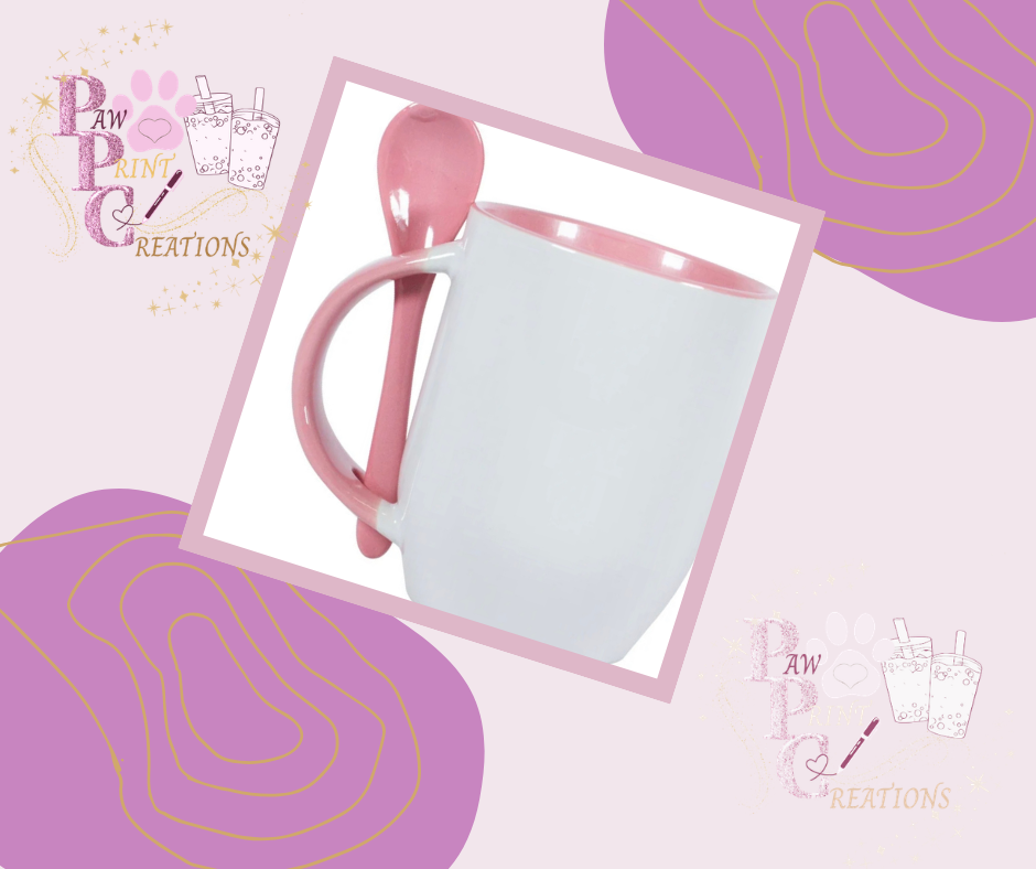 12oz Ceramic Two Tone Mug with Spoon