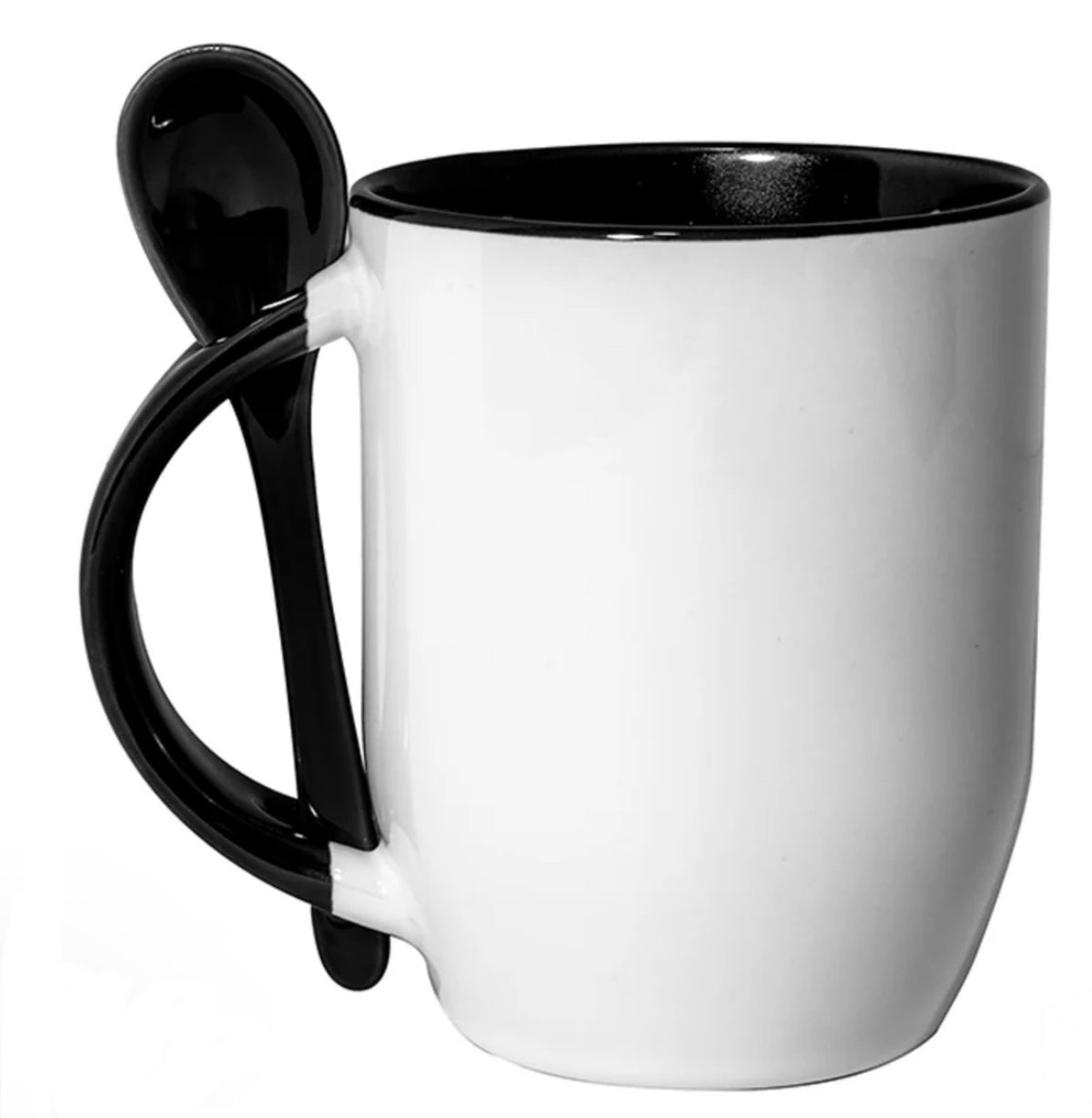 12oz Ceramic Two Tone Mug with Spoon