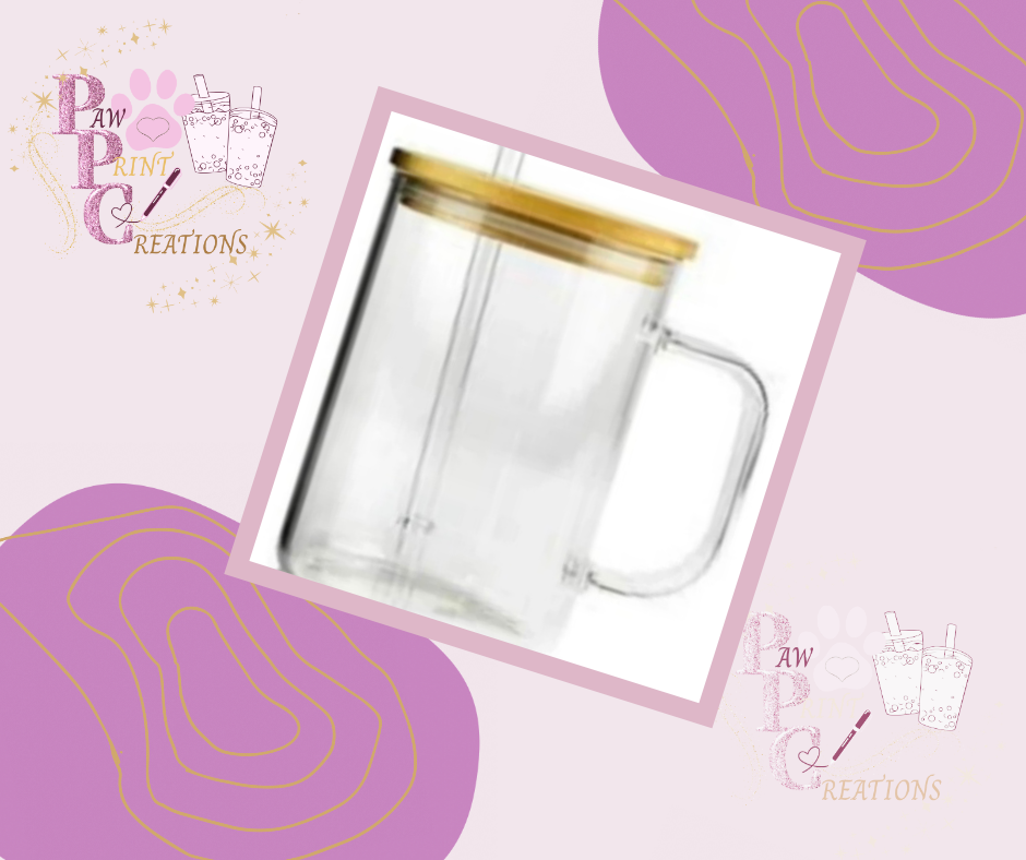 17oz Glass Mug - with Bamboo Lid