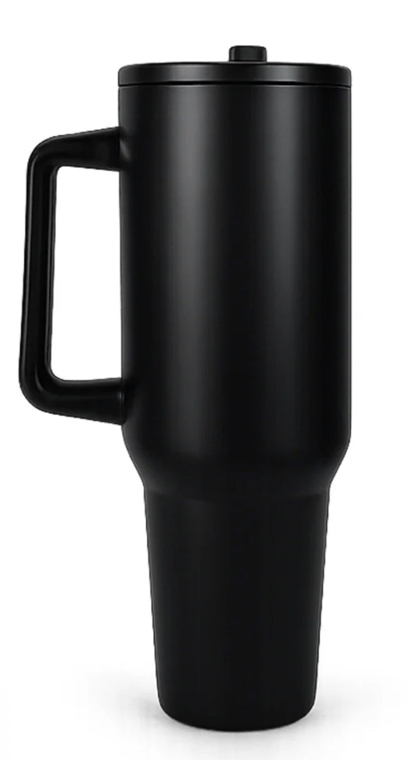 40oz Big Sip Stainless Steel Stanley Style Tumbler  - With Plastic Handle