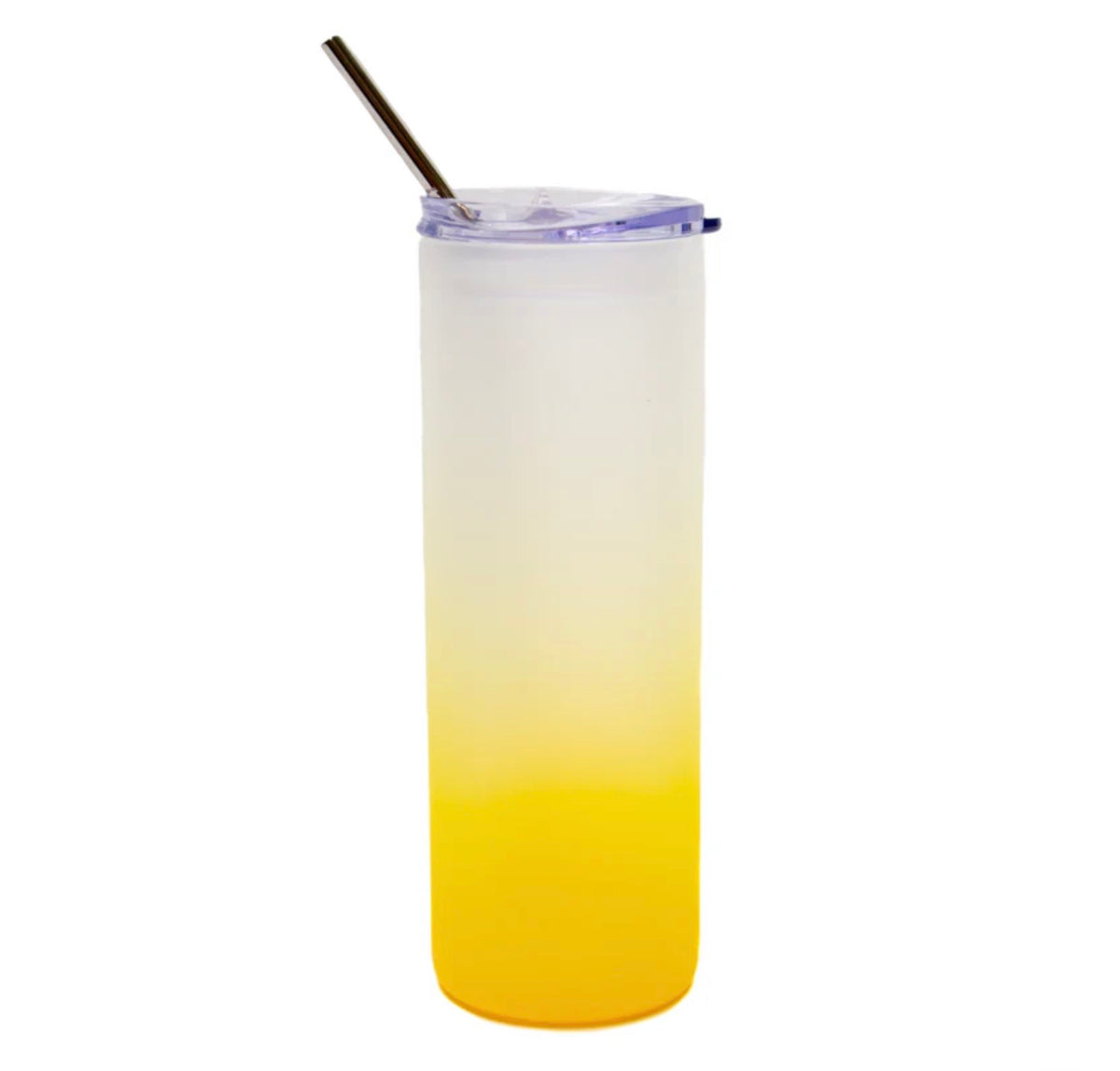 25oz Colour Gradient Frosted Skinny Glass Tumbler