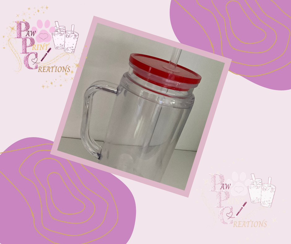 16oz Acrylic Snow Globe Tumbler with Handle