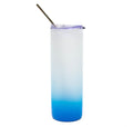 25oz Colour Gradient Frosted Skinny Glass Tumbler