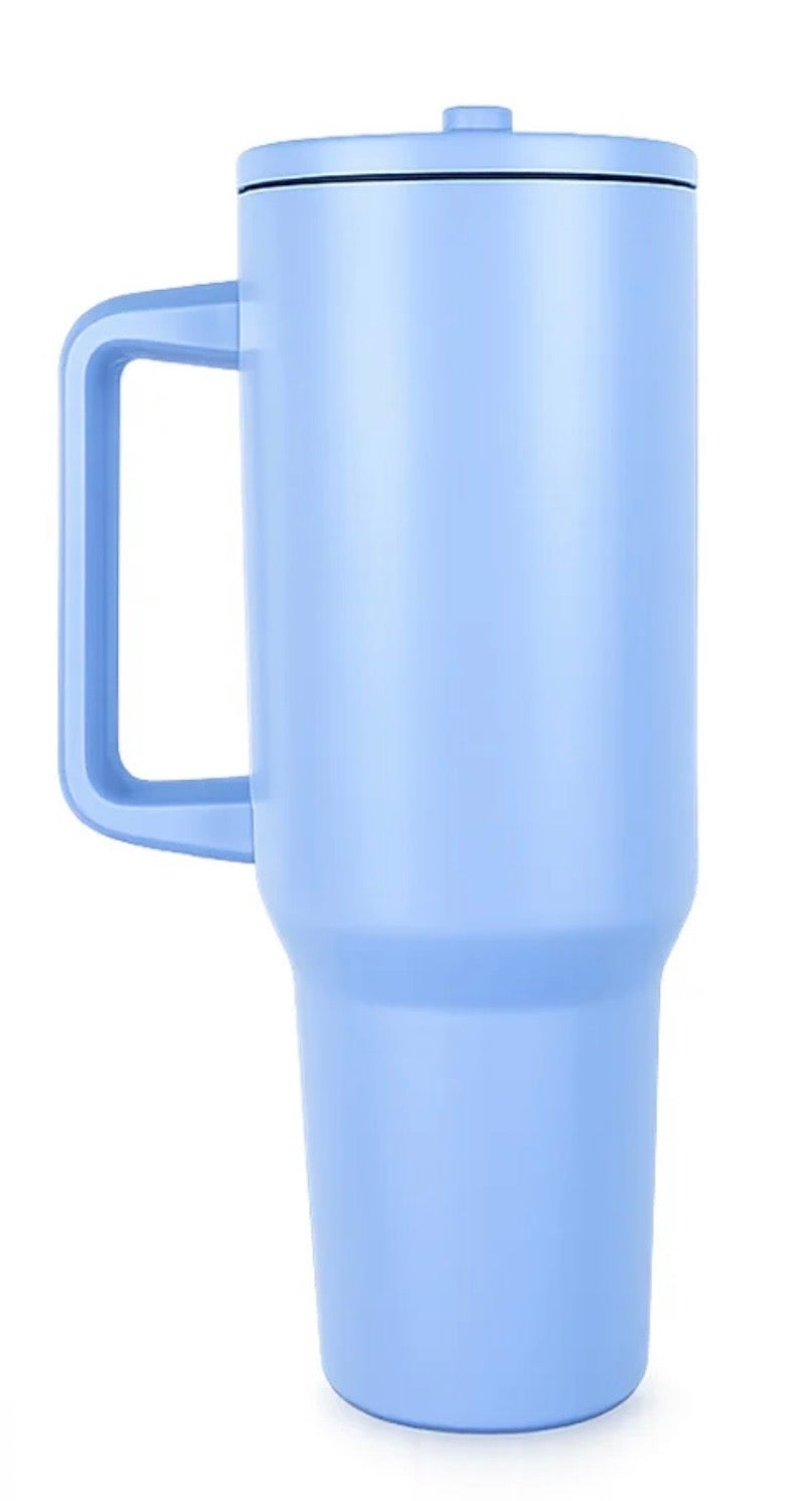 40oz Big Sip Stainless Steel Stanley Style Tumbler  - With Plastic Handle