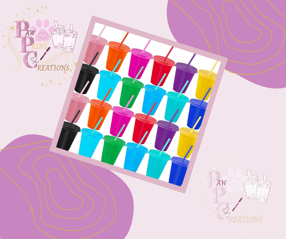 16oz Coloured Glitter Cold Cup
