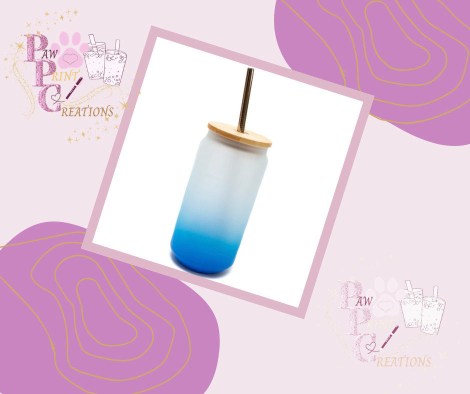 18oz Libby Style Colour Gradient Frosted Glass Tumbler