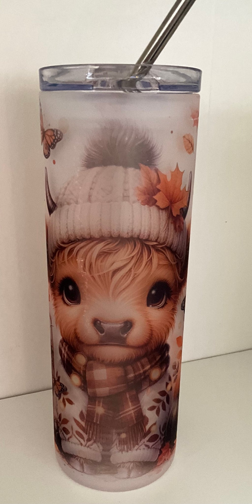 750ml Skinny Frosted Glass Tumbler