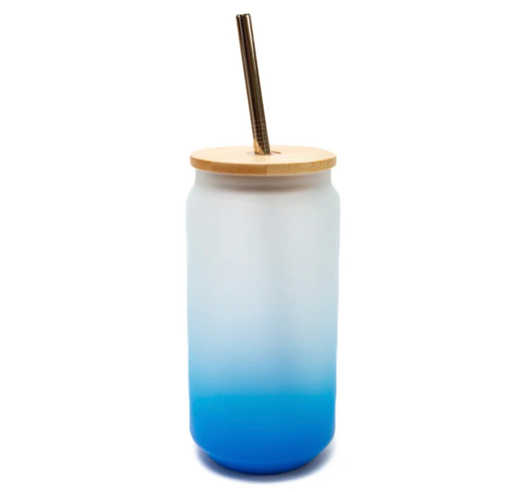 18oz Libby Style Colour Gradient Frosted Glass Tumbler