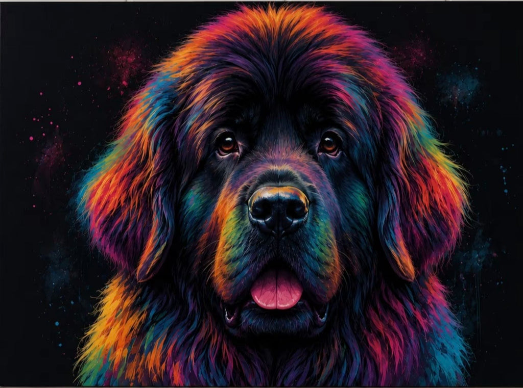 A4 Black Dog Breed Picture Board