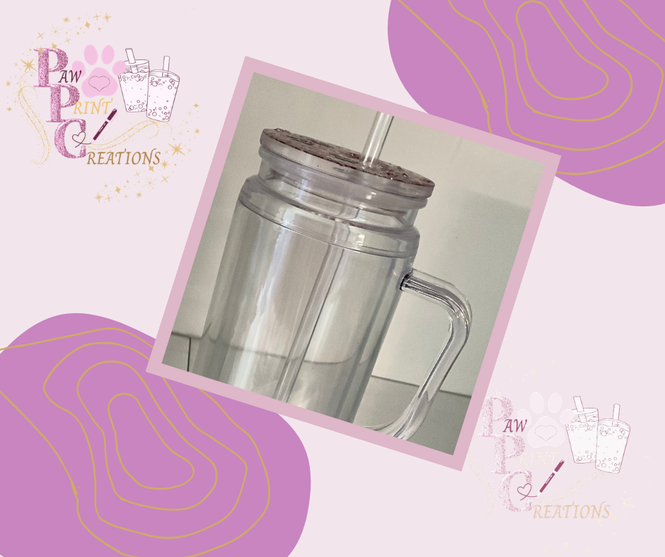20oz Acrylic  Snow Globe With Handle