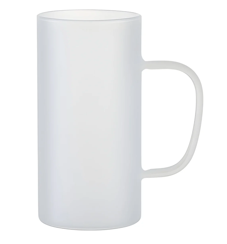22oz Frosted Glass Beer Stein with Slim Handle
