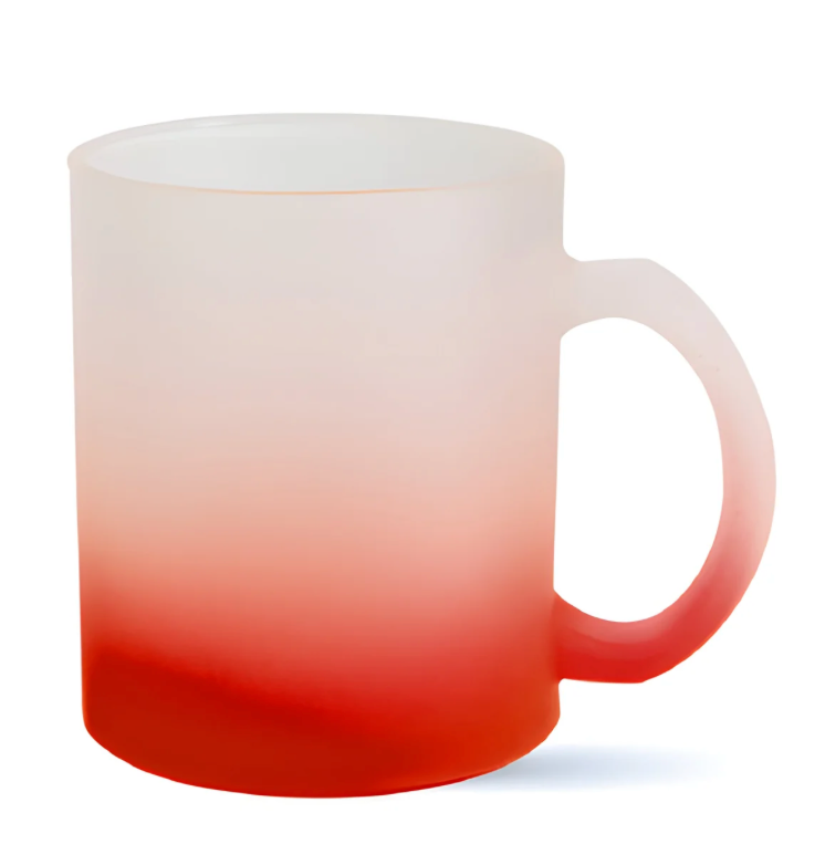 11oz Glass Colour Gradient Sublimation Mug
