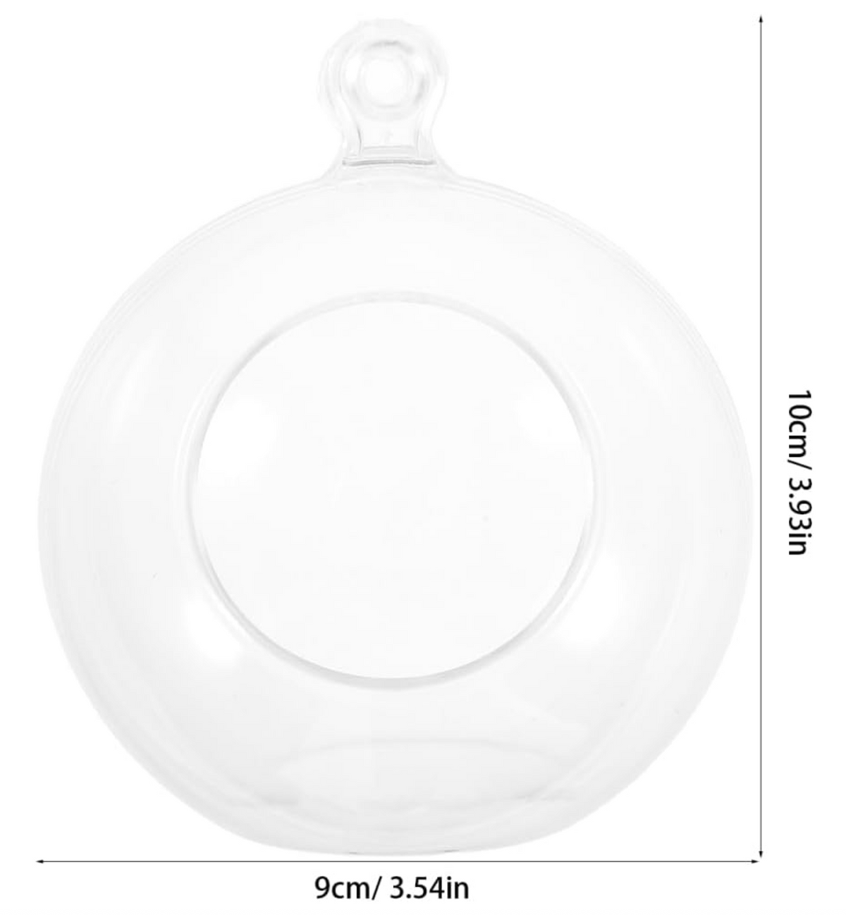 9cm Acrylic Hanging Globe  - with Iron Hanging Hook Holder