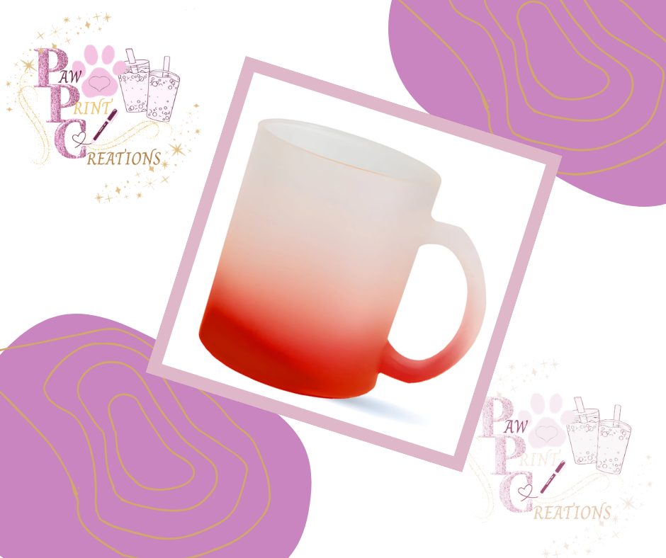 11oz Glass Colour Gradient Sublimation Mug