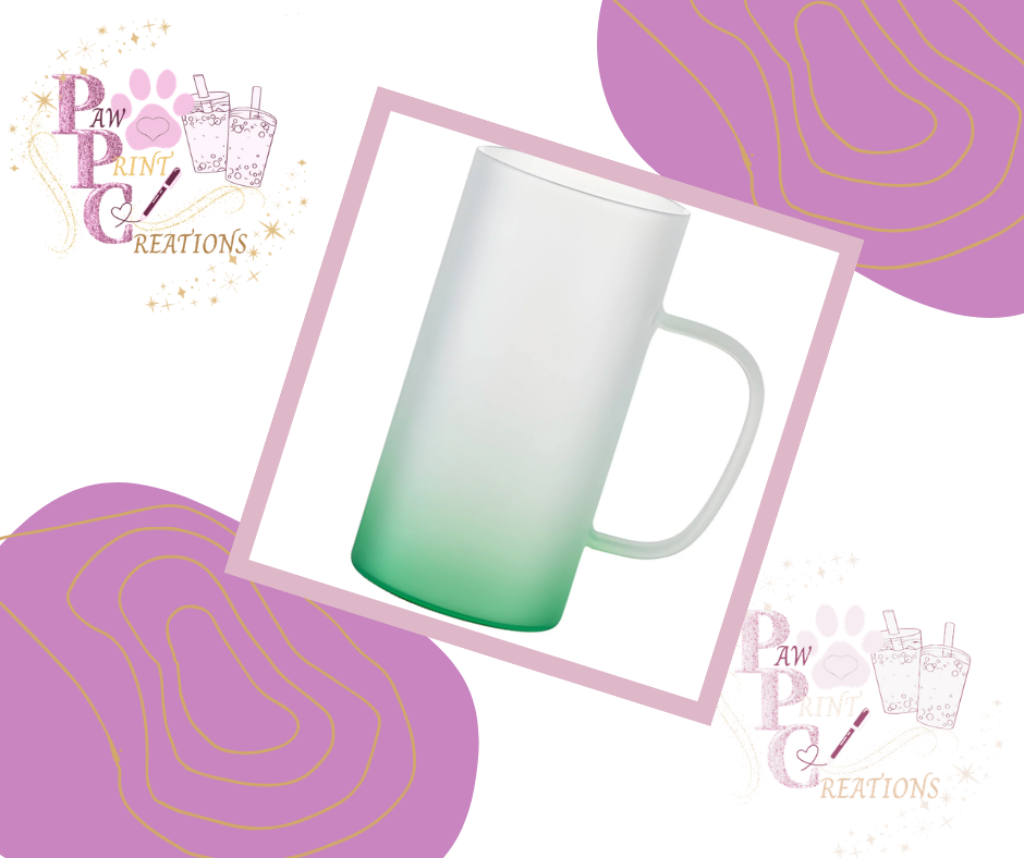 22oz Frosted Glass Beer Stein with Slim Handle